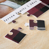 Fotofoto van de moderne Bourgogne, rustige tartan  Legpuzzel (Zijkant)