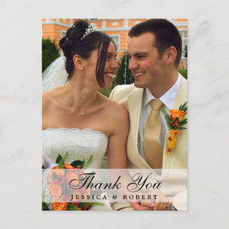 Fotofoto van favoriete bruiloft, zwart, bedankt briefkaart