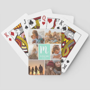 Fotofoto's van de moderne mijnenfamilie rooster pokerkaarten