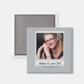 Fotoframe op witte & grijze polkadot magneet (Voorkant / Achterkant)