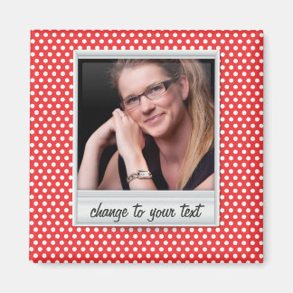 Fotoframe op witte & rode polkadot magneet