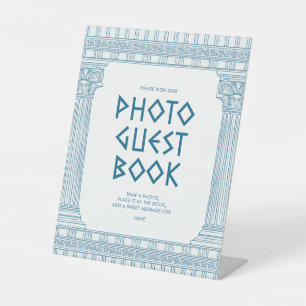 Fotogastenboek voor evenement met thema Oude Gesch Reclamebord Met Voetstuk