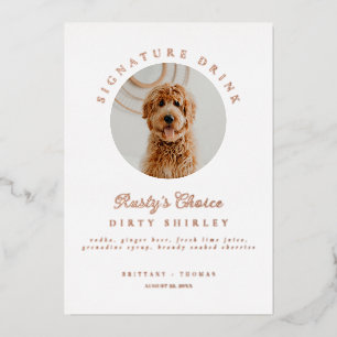 Fotogebarenteken met gevuilde Drink voor bruiloft Folie Uitnodiging