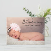 Fotogeboorte van baby Girl Aankondiging (Staand voorkant)