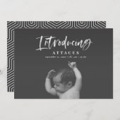 Fotogeboorte van het waterverf script aankondiging (Voorkant / Achterkant)