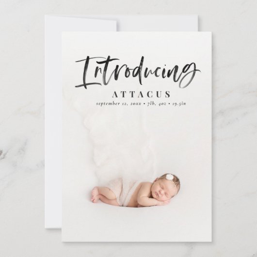 Fotogeboorte van het waterverf script aankondiging (Voorkant)