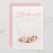 Fotogeboorte van het waterverf script aankondiging (Voorkant / Achterkant)