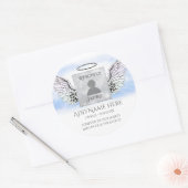 Fotogedenkteken toevoegen ronde sticker (Envelop)