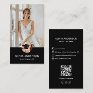 Fotograaf 2 foto's Aangepaste pictogrammen QR-code Visitekaartje