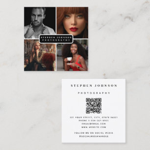 Fotograaf 4 Foto's QR Code Social Media Vierkante Visitekaartje