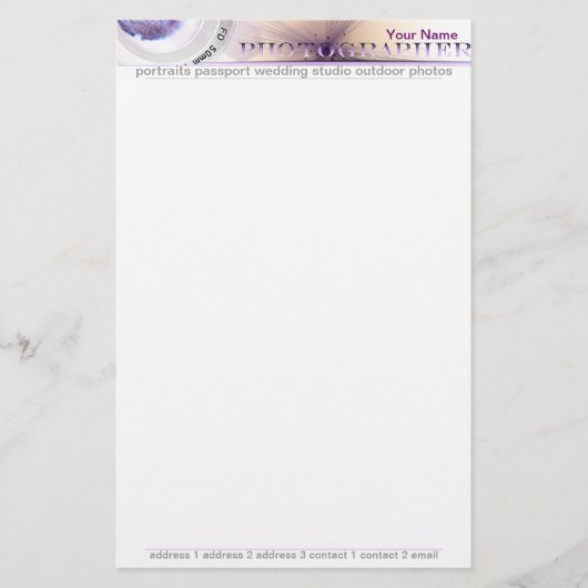 Fotograaf Briefpapier (Voorkant)