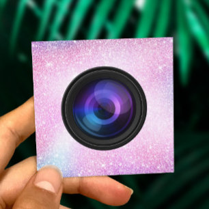 Fotograaf Camera Eenhoorn Glitter Fotografie Vierkante Visitekaartje