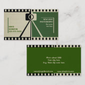 Fotograaf camera fotografie zwart, groen beige visitekaartje (Voorkant / Achterkant)