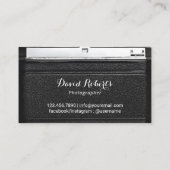 Fotograaf camera Lederfotografie Visitekaartje (Achterkant)