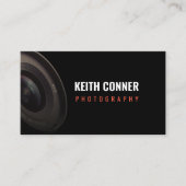 Fotograaf Camera Lens Zwart Visitekaartje (Voorkant)