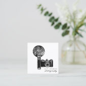 Fotograaf Camera Script Fotografie QR Code Vierkante Visitekaartje (Staand voorkant)