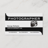 Fotograaf camera zwart, wit modern visitekaartje (Voorkant)