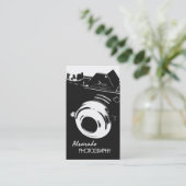 Fotograaf Creative Retro Black White Camera Visitekaartje (Staand voorkant)