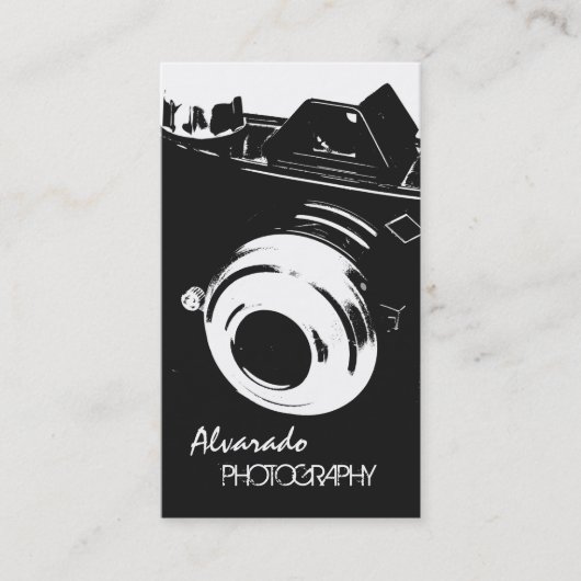 Fotograaf Creative Retro Black White Camera Visitekaartje (Voorkant)