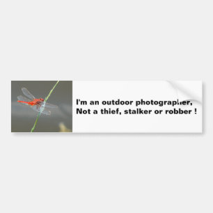 Fotograaf Dragonfly Bumpersticker buitenshuis