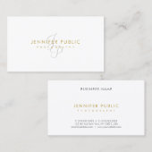 Fotograaf Elegant Plain Gold Text Monogramed Visitekaartje (Voorkant / Achterkant)