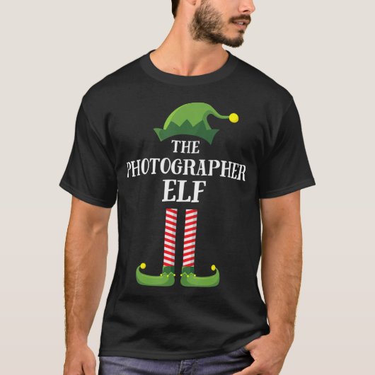 Fotograaf Elf Matching Family Kerstmis T-shirt (Voorkant)