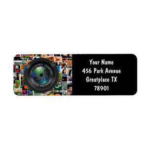 Fotograaf- en fotografische camera-lens etiket