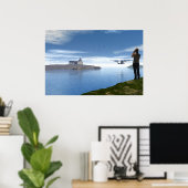 Fotograaf en SeaPlane Poster (Thuiskantoor)