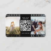 Fotograaf Film Roll Black White Photo QR Code Visitekaartje (Voorkant)