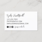 Fotograaf  filmcamera visitekaartje (Achterkant)