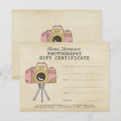 Fotograaf Fotografie Gift Certificate Sjabloon (Voorkant / Achterkant)