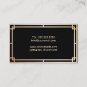 Fotograaf  Gold Art Deco Modern Visitekaartje (Achterkant)