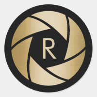 Fotograaf Gold Camera Lens Monogram Initiaal