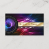 Fotograaf Gold Striped Aurora Modern Visitekaartje (Voorkant)