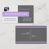 Fotograaf grijs, wit, lavender opvallend visitekaartje (Voorkant / Achterkant)