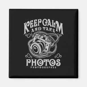 Fotograaf houdt kalm en neemt foto's magneet