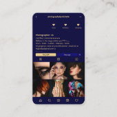 Fotograaf Instagram Midnight Blue Modern Visitekaartje (Voorkant)