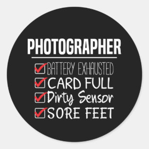 Fotograaf Life - Grappige Fotografie Checklist Ronde Sticker