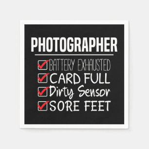 Fotograaf Life - Grappige Fotografie Checklist Servet