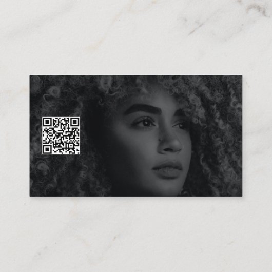 Fotograaf Logo Modern Minimalist QR Code Zwart Visitekaartje (Achterkant)