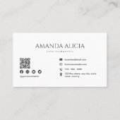 Fotograaf Minimalistische Zwart Wit QR Code Visitekaartje (Achterkant)