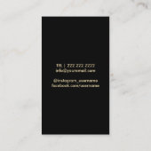 Fotograaf Modern Black & Gold Visitekaartje (Achterkant)