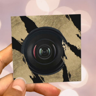Fotograaf Modern Gold Brush Strokes Fotografie Vierkante Visitekaartje