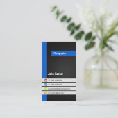 Fotograaf - Modern Stijlvol Blauw Visitekaartje (Staand voorkant)