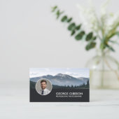 Fotograaf Moderne Minimale QR-code Slank Zwart Visitekaartje (Staand voorkant)