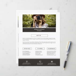 Fotograaf over mij Pagina sjabloon