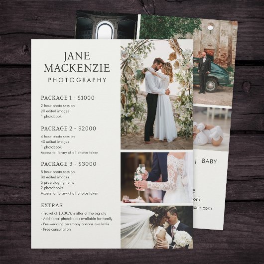 Fotograaf Prijslijst Diensten Flyer Sjabloon