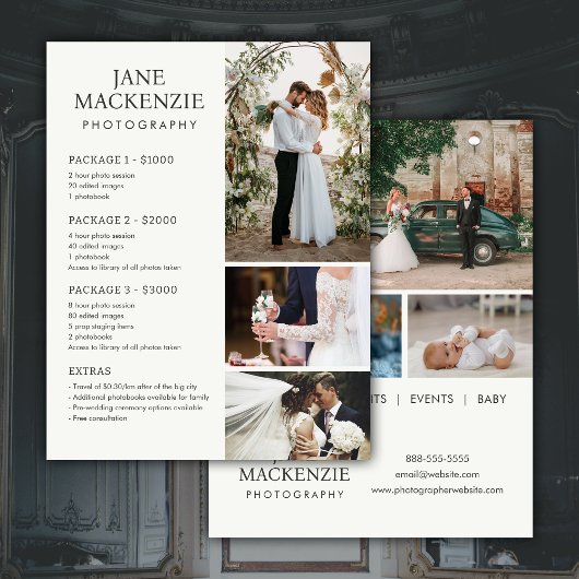 Fotograaf Prijslijst Diensten Flyer Sjabloon