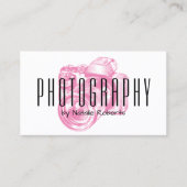 Fotograaf Professional roze camera fotografie Visitekaartje (Voorkant)