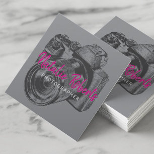 Fotograaf Professionele camera Fotografie Vierkante Visitekaartje